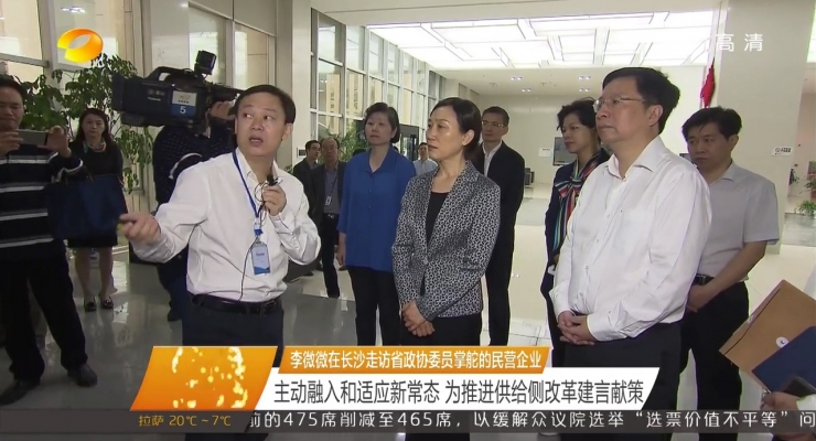 湖南省政協主席李微微調研華時捷環保